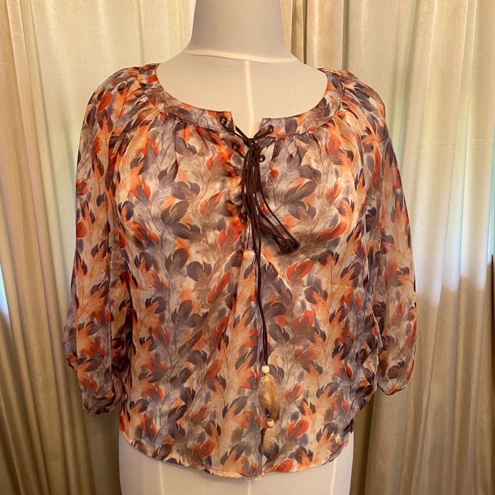 🍁🍁🍁 Super cute sheer fall top 🍁🍁🍁